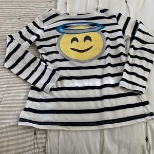 Crewcuts Girls' long-sleeve angel emoji graphic T-shirt